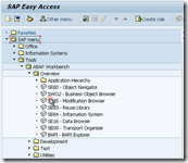 SAP GUI - technical transaction codes