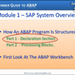 Beginners Guide To ABAP – Module 1 – Introduction To The ABAP Workbench