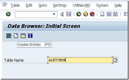 SE16 Data Browser - Table ALBTCMON