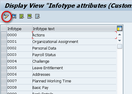 Click  'change icon' On The 'Infotypes attributes' Table View Click  'change icon' On The 'Infotypes attributes' Table View