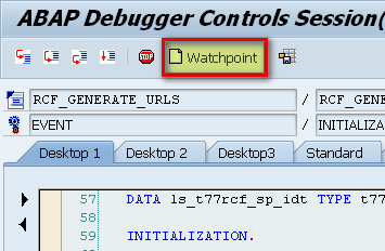 Click To The Watchpoint Button In The New ABAP Debugger