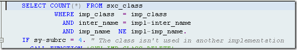 inspected line of code